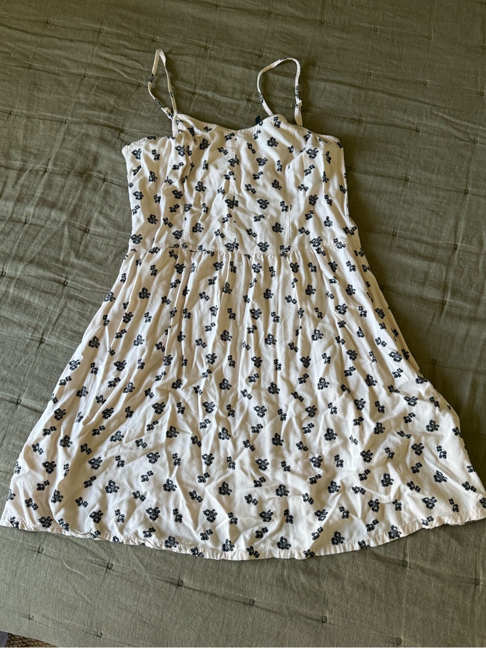 H&M White Dress with Black Floral Print